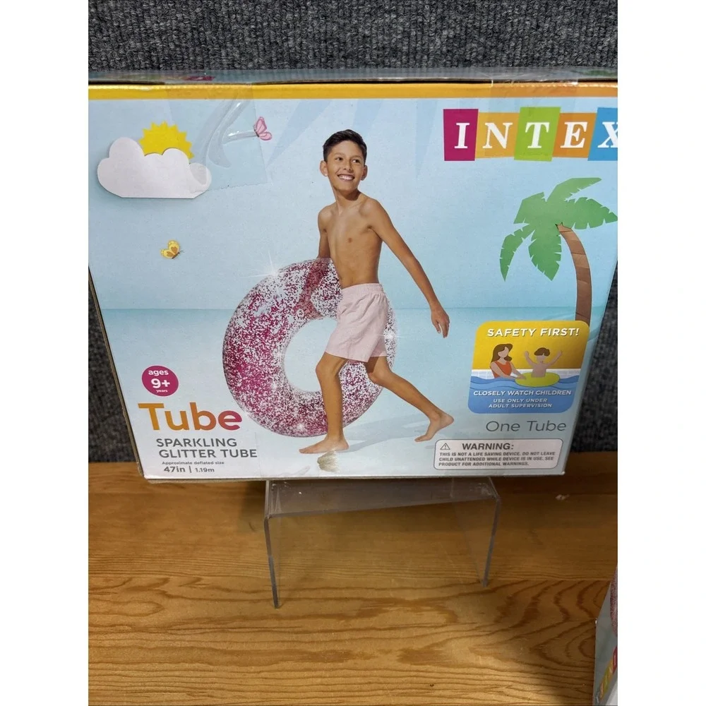 2~NEW~Intex Tube Sparkling Glitter Tube,‎ Inflatable Float 47 in